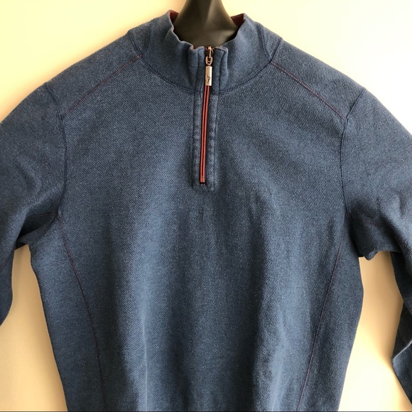Tommy Bahama Mens Sweater 1/4 Zip Reversible - Picture 5 of 6